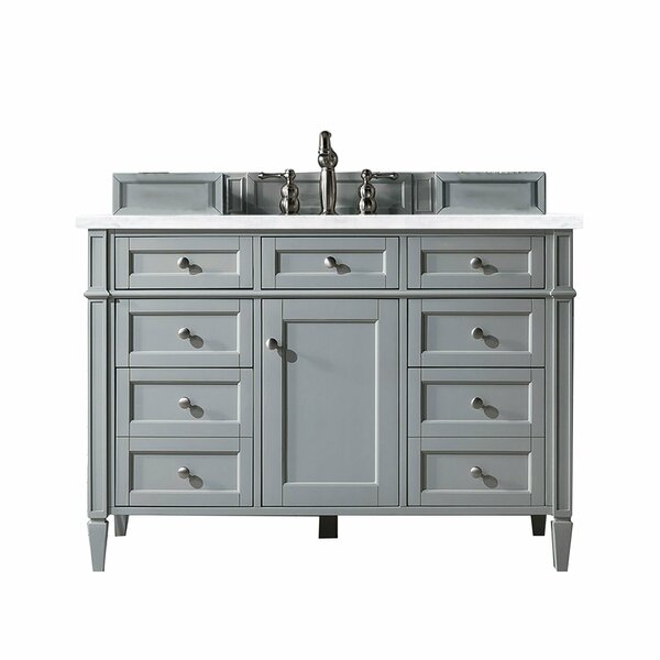 James Martin Vanities Brittany 48in Single Vanity, Urban Gray w/ 3 CM Arctic Fall Solid Surface Top 650-V48-UGR-3AF